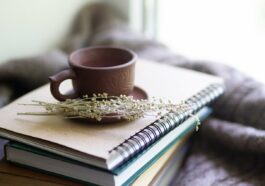 books, cup, herbs