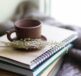 books, cup, herbs